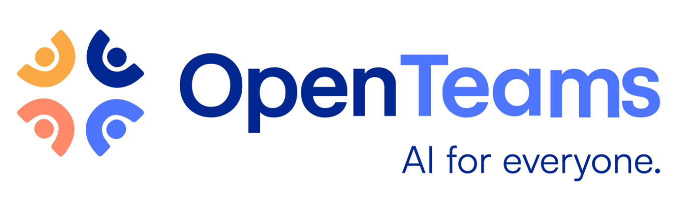 The OpenTeams color logo with the tagline "AI for everyone."